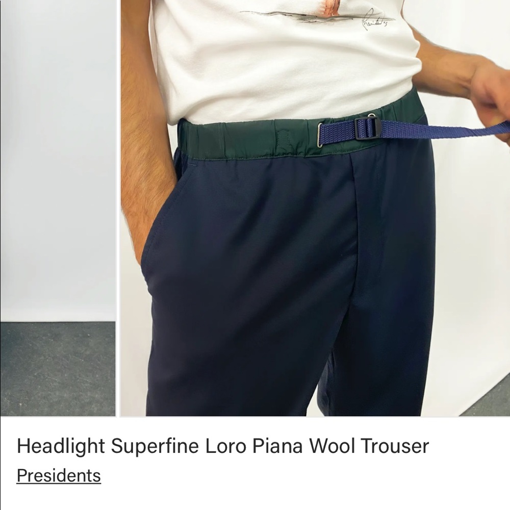 Mens Medium Headlight Superfine Loro Piana Wool Trouser